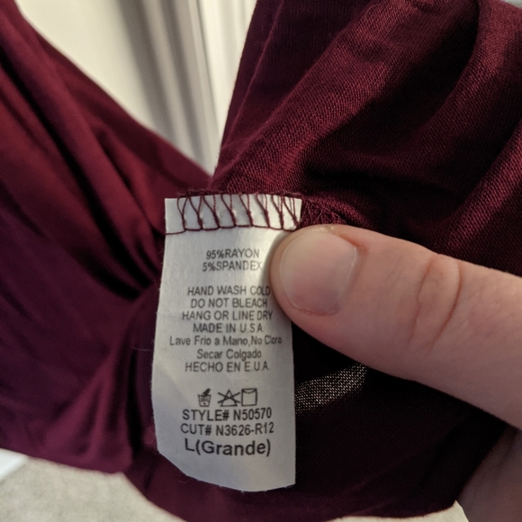 Pinkblush Crimson Maxi Dress with Sleeves L - Picture 3 of 4